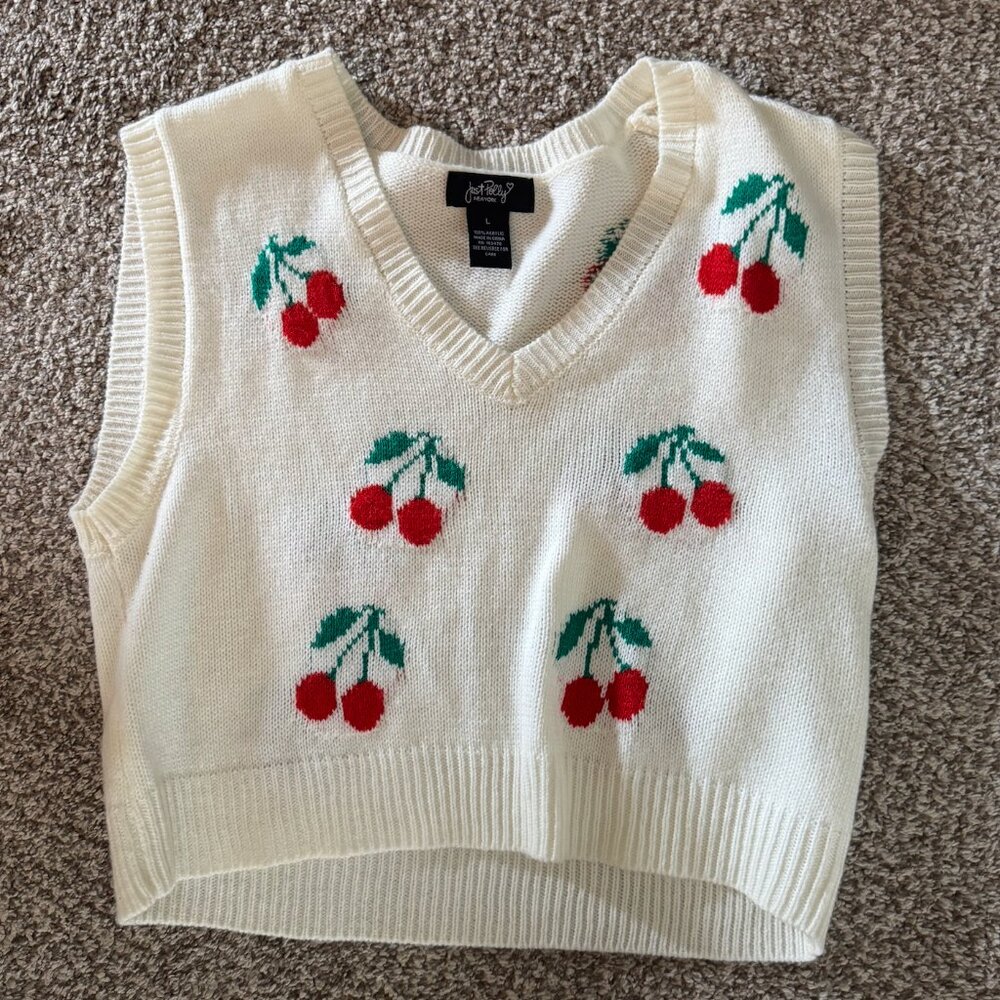 Just Polly Cherry Sweater Vest
